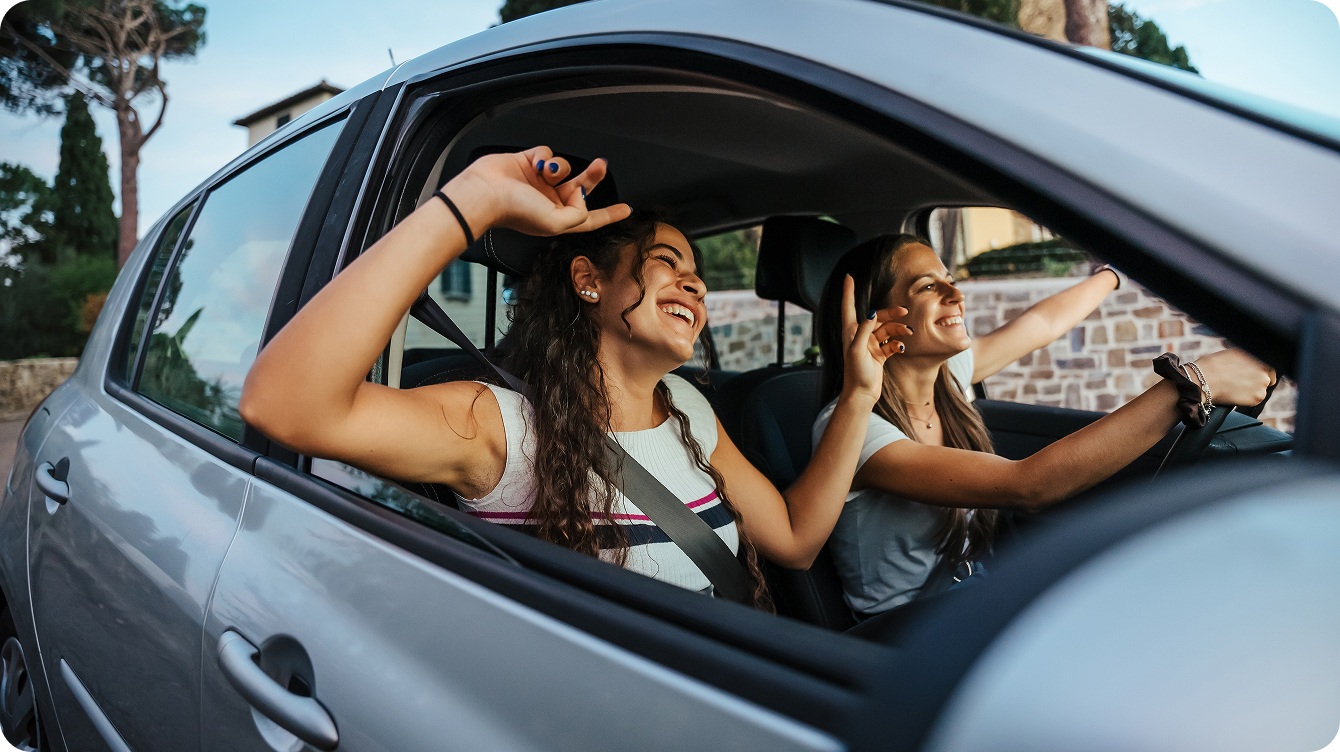 Família no carro